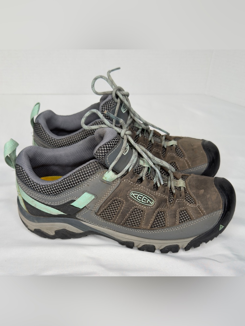 KEEN Women's Targhee Vent Hiking Shoes Steel Grey & Teal Size 9.5 - Picture 2 of 10